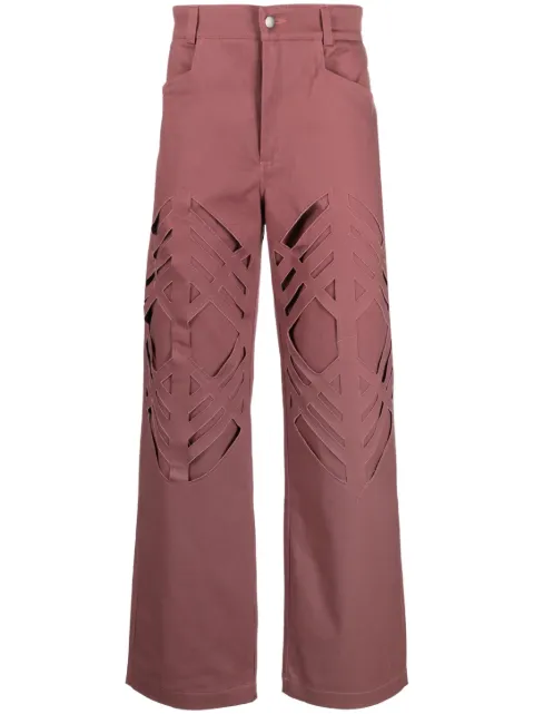 AV Vattev high-waisted laser-cut trousers