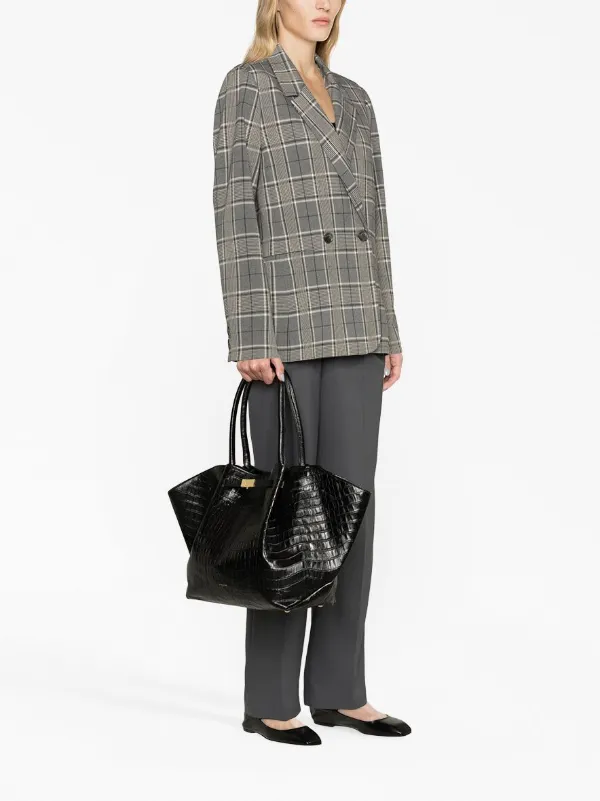 DeMellier The New York クロコエンボス ハンドバッグ The New York | Black Croc Effect | DeMellier
