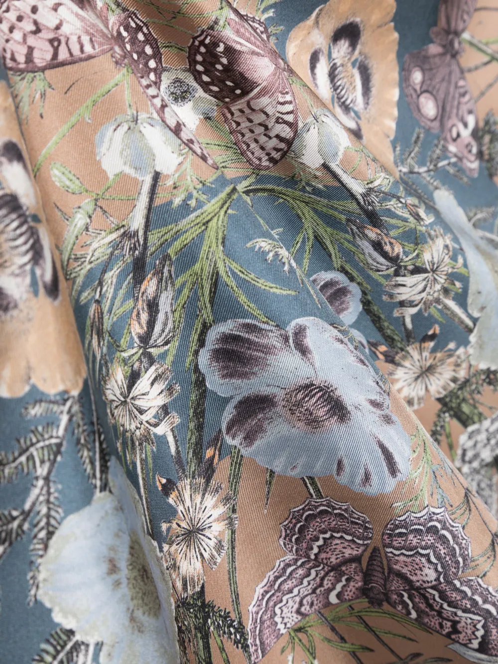 Shop Aspinal Of London Botanical Silk Scarf In Nude