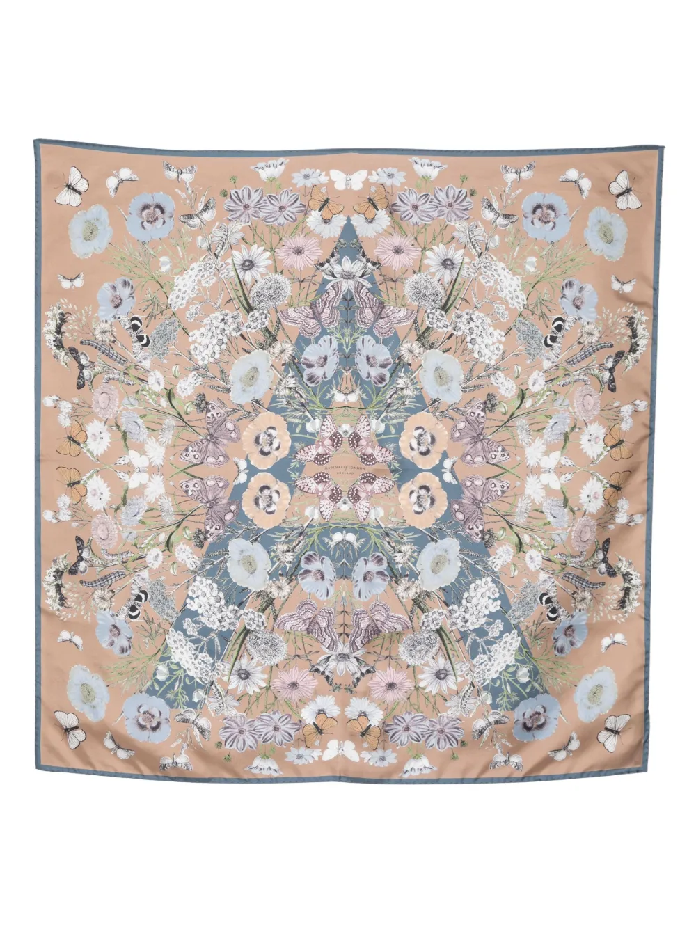 Aspinal Of London Botanical Silk Scarf In Nude