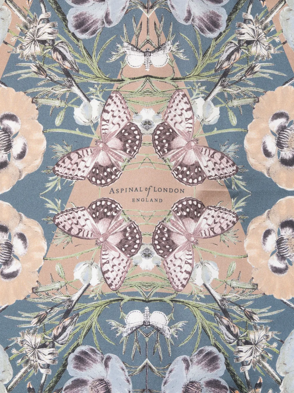 Shop Aspinal Of London Botanical Silk Scarf In Nude