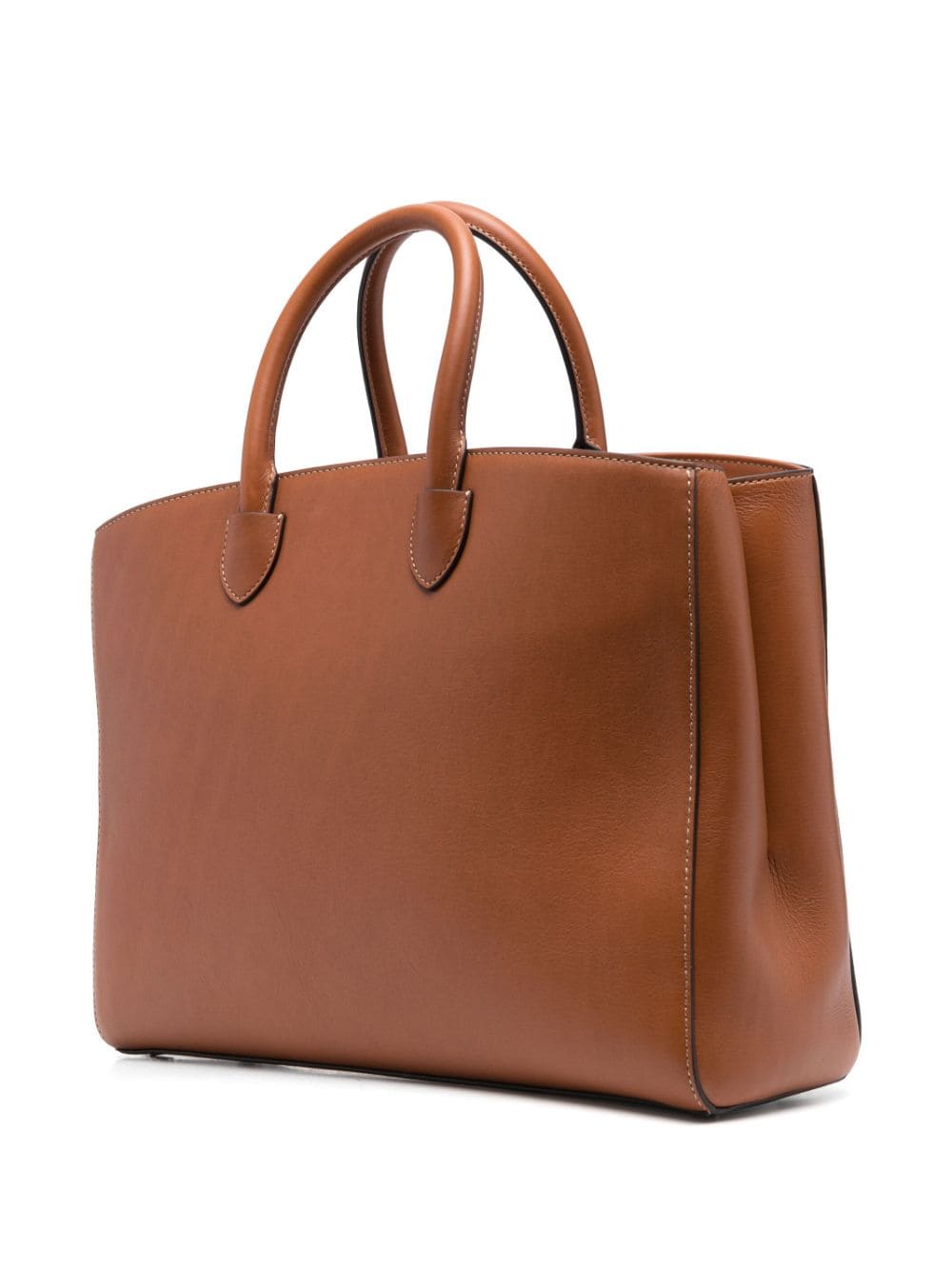 Shop Aspinal Of London Madison Leather Tote Bag In Braun