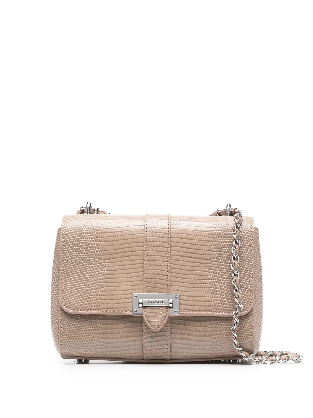 Aspinal Of London Lottie Leather Shoulder Bag In Nude