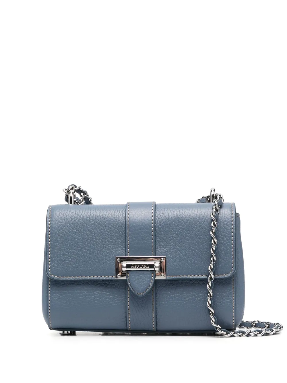 Aspinal Of London Micro Lottie Leather Crossbody Bag In Blue