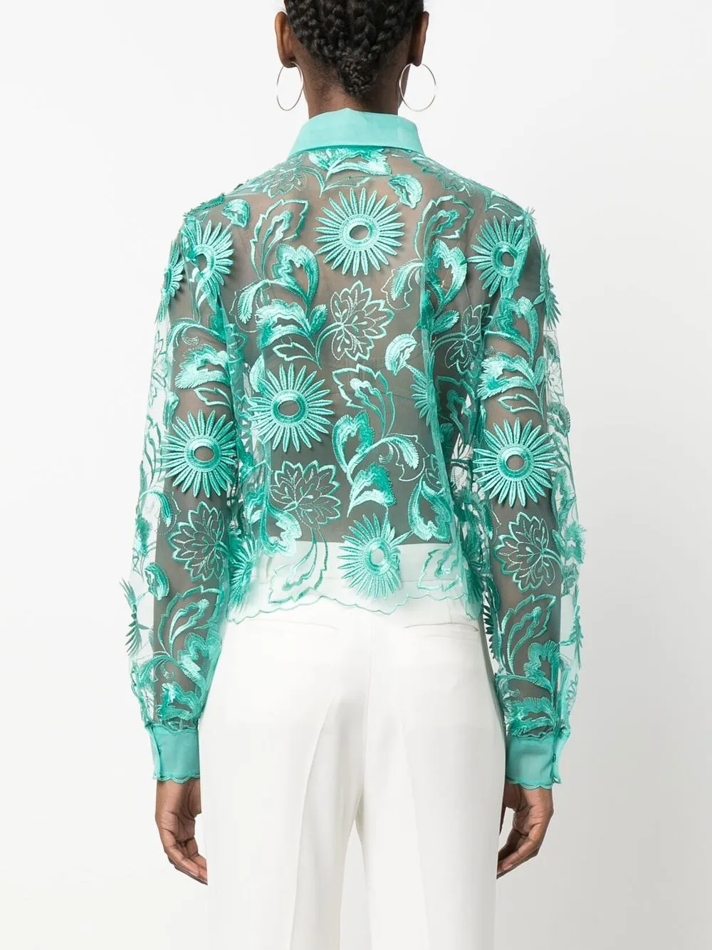 Shop Alberta Ferretti Embroidered-design Shirt In Grün