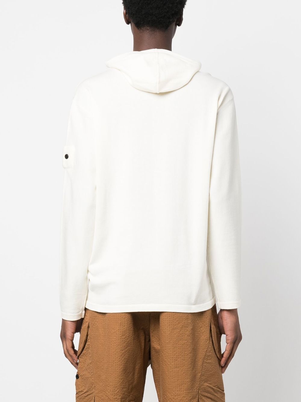 Shop Stone Island Shadow Project Compass-patch Hoodie In Neutrals