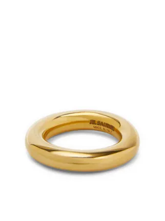 Jls Design Rings Jil Sander engraved-logo circular-design Ring | Gold | FARFETCH
