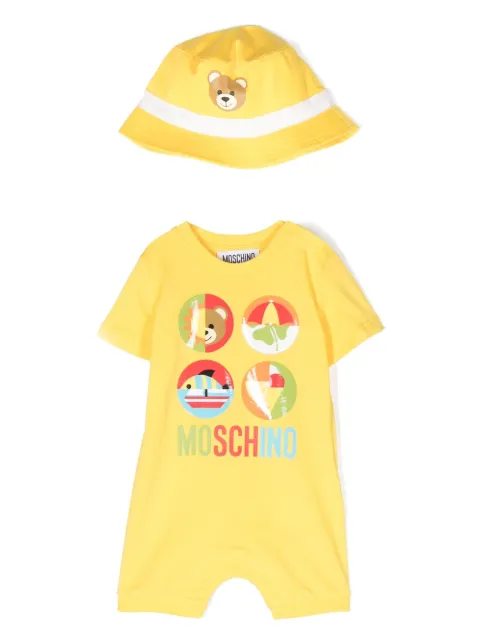 Moschino Kids طقم رومبر وطاقية