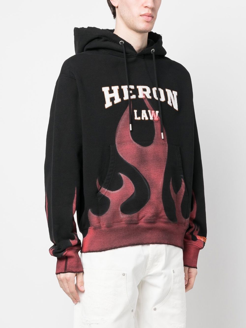 Heron Preston Flame-print Cotton Hoodie - Farfetch