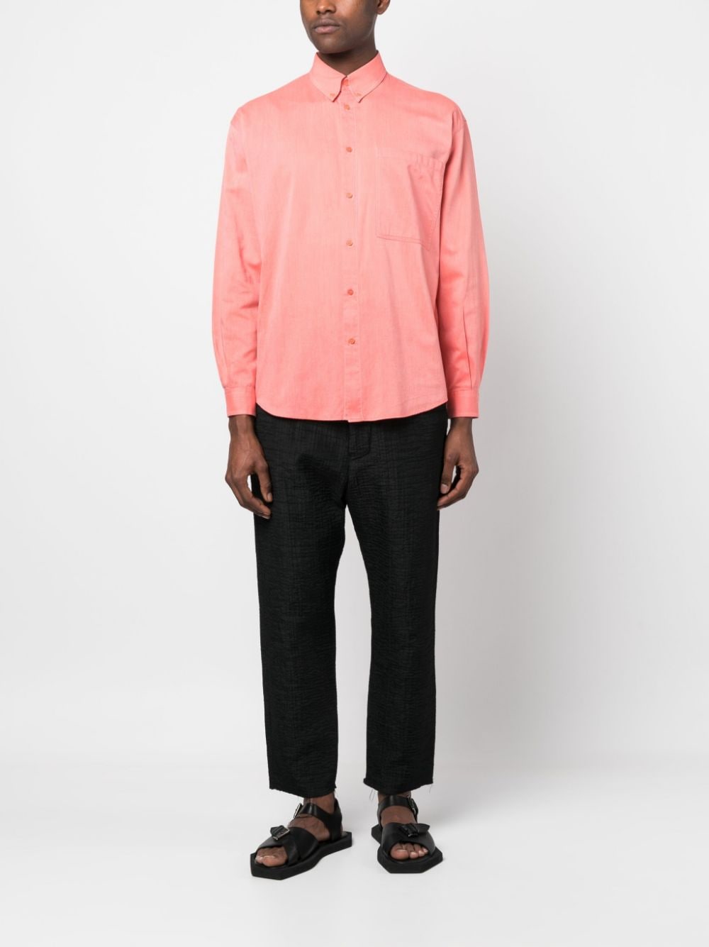 Pre-owned Versace 1980s Long-sleeved Button-down Shirt In Pink