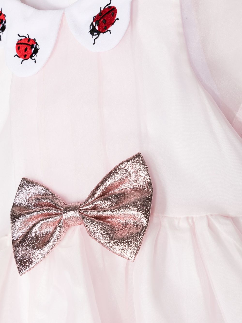 Shop Hucklebones London Ladybug-embroidered-detail Dress In Pink