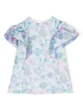 Hucklebones London ruffle-detail floral-print mini dress - Blue