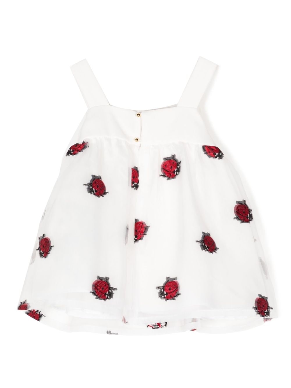 Shop Hucklebones London Bow-detail Ladybug-print Blouse In Weiss