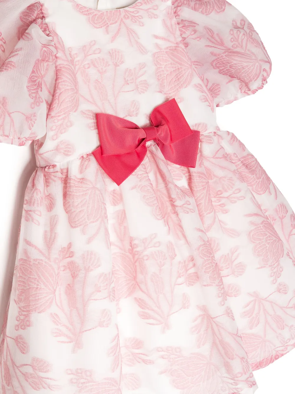 Hucklebones London Floral-print Puff-sleeve Dress In Pink
