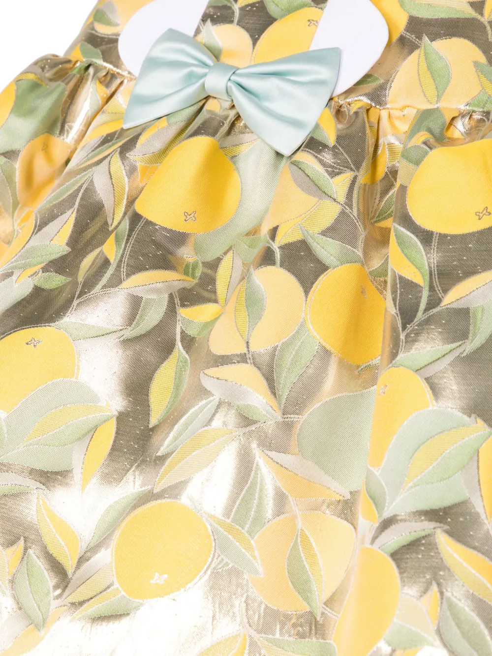 Hucklebones London Bow-detail Jacquard Mini Dress In Yellow