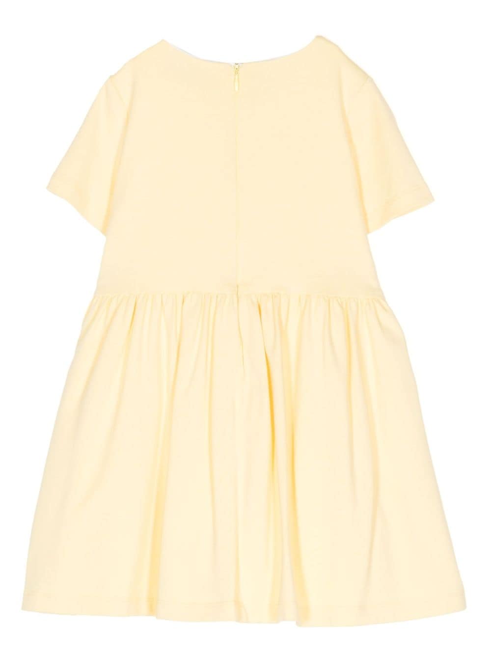 Shop Hucklebones London Short-sleeve Bow-detail Mini Dress In Pale Lemon