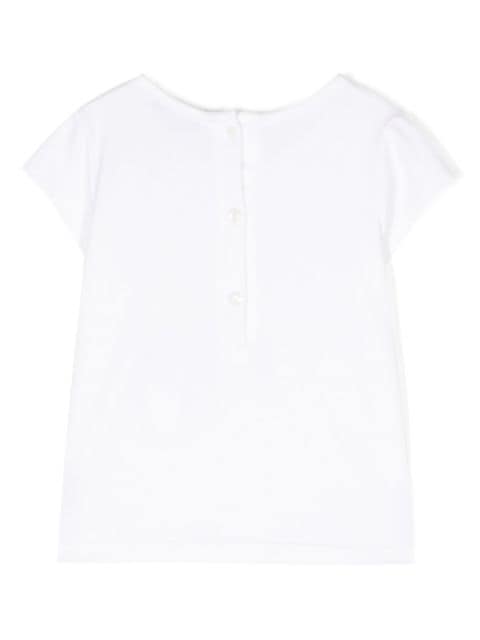 bow-detail modal-cotton blend T-shirt