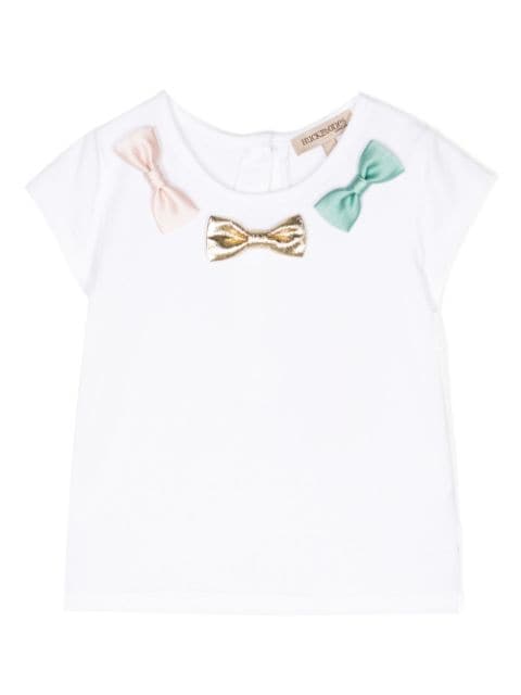 bow-detail modal-cotton blend T-shirt