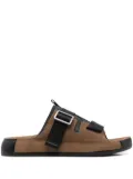 Stone Island Shadow Project crossover fastening suede slides - Brown