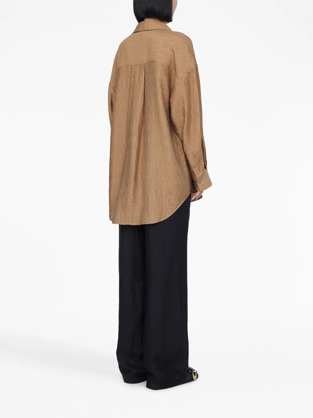  Anine Bing Tio Long-sleeve Shirt - Brown 