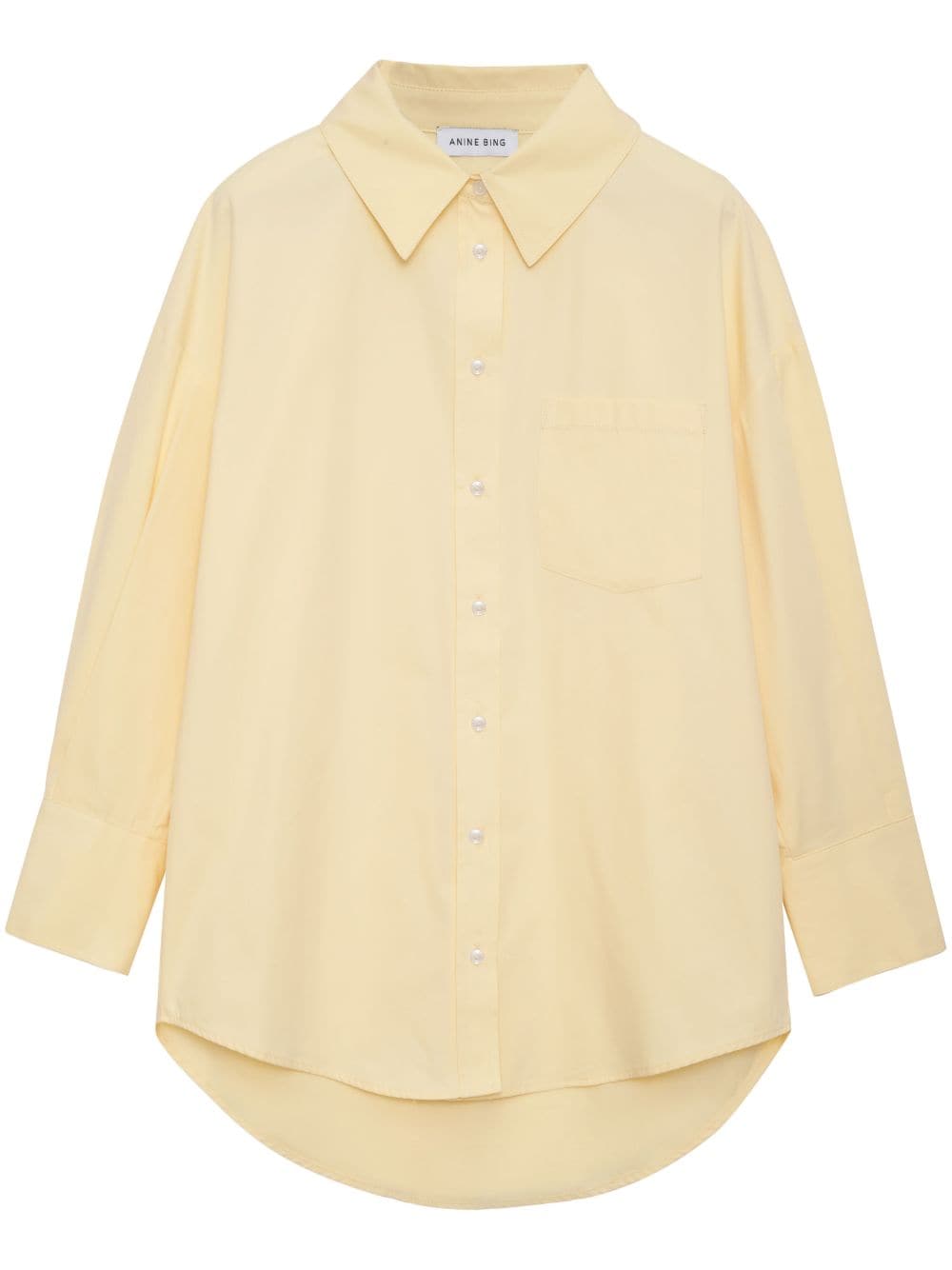 Shop Anine Bing Mika Long-sleeve Shirt In Yellow