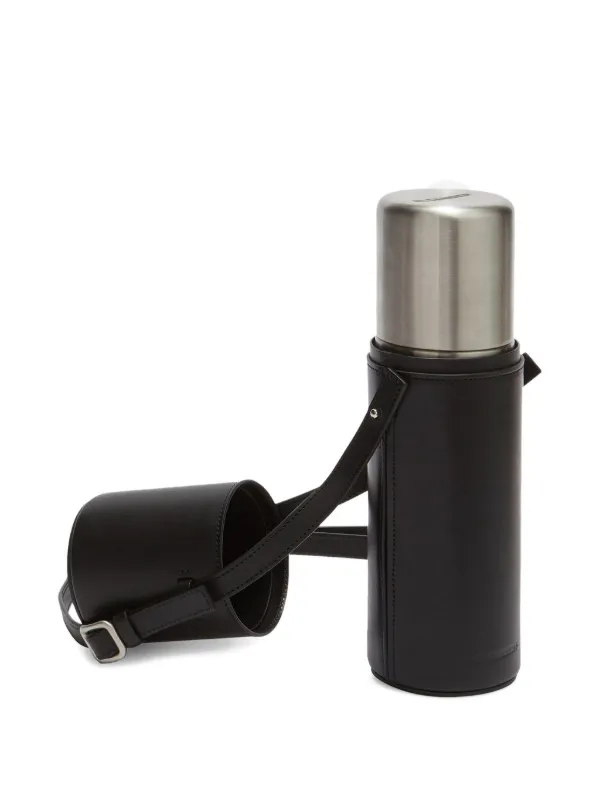 Jil Sander stainless-steel Thermos And Leather Case | Black