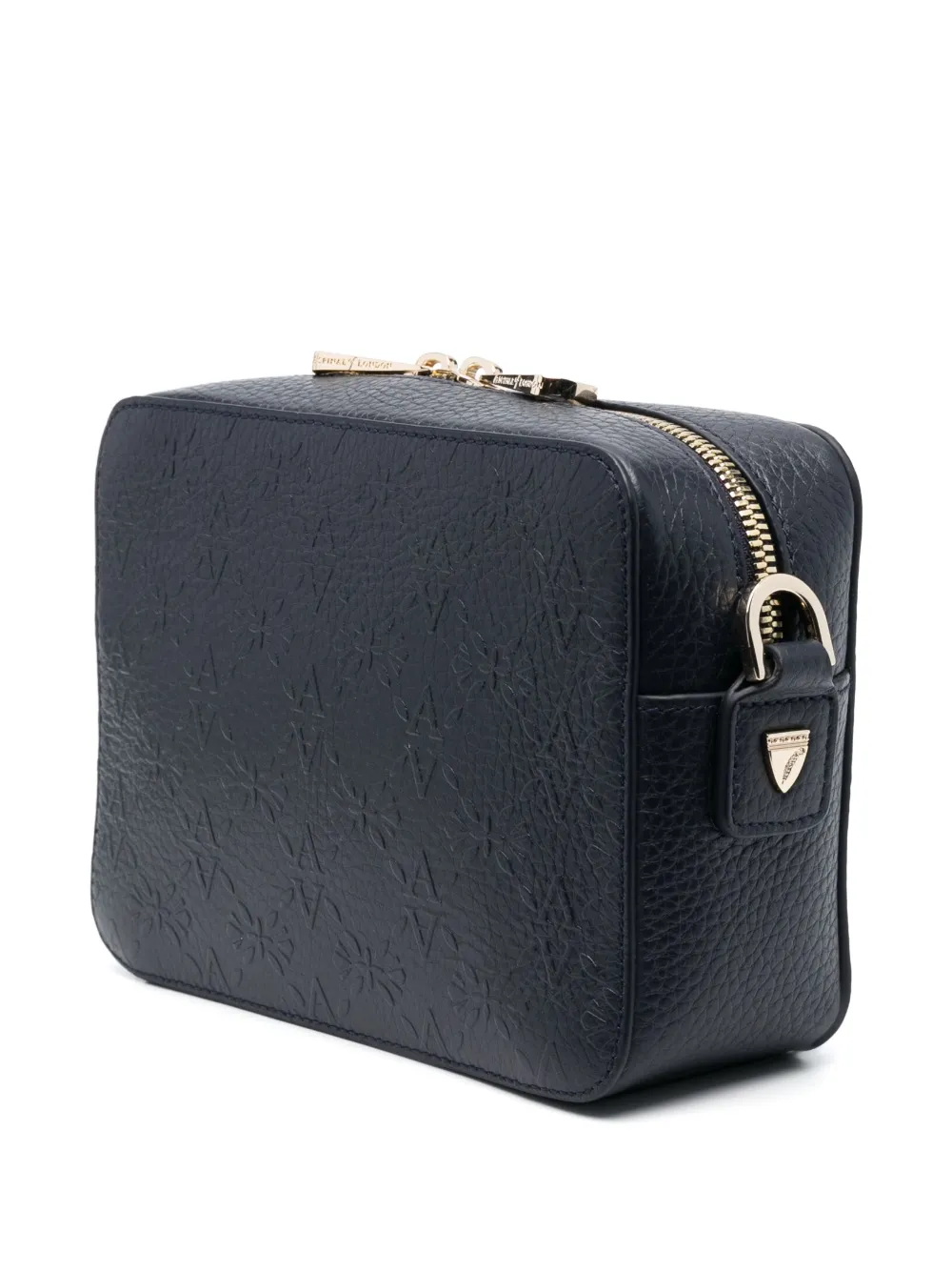 Aspinal Of London Embossed Monogram Camera Bag In Blau