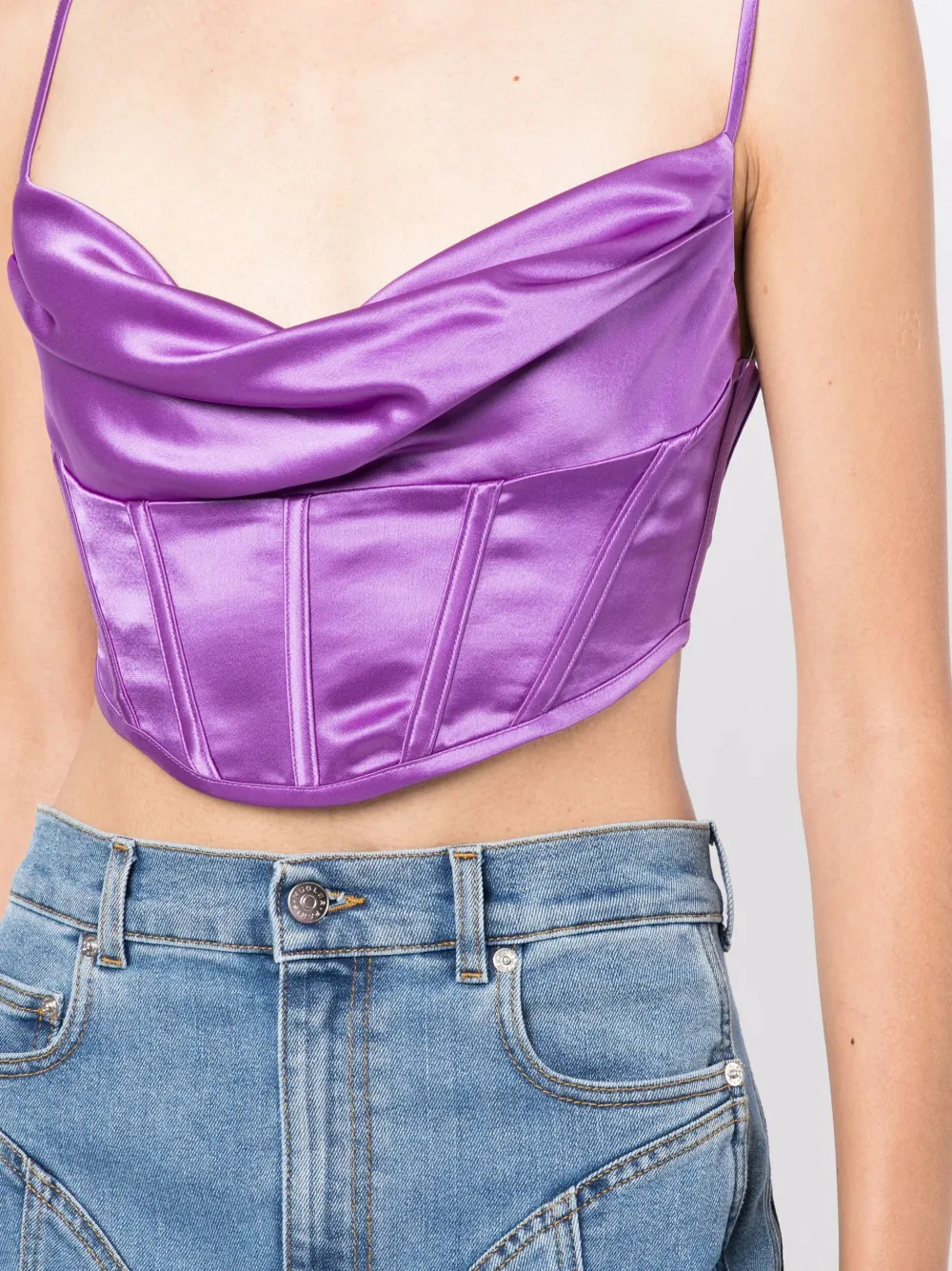 Retrofete Corset style Crop Top Farfetch