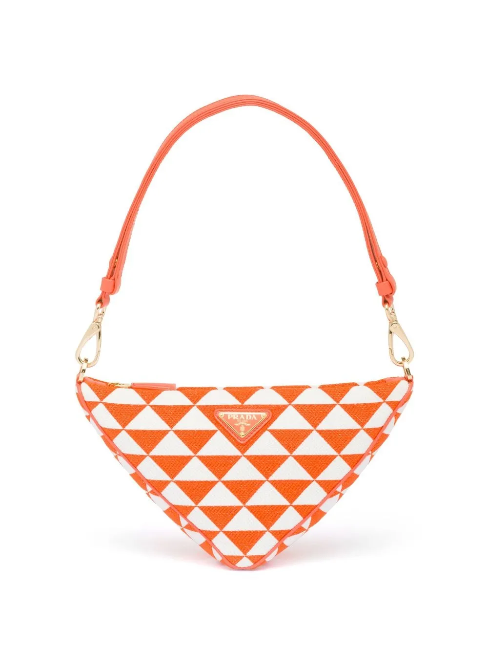 Prada mini sac à plaque logo - Orange Top Merken Winkel
