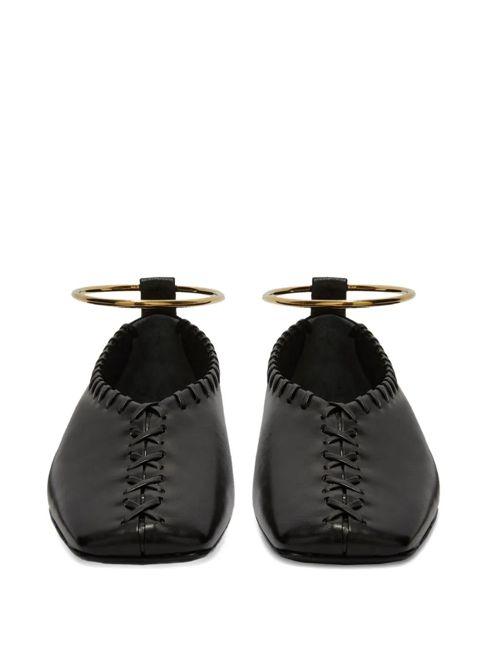 Jil Sander leather ballerina shoes Black