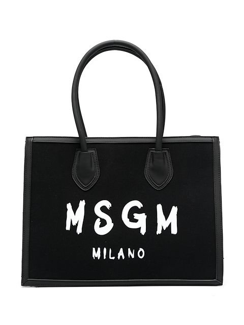 MSGM Kids logo-print canvas tote bag