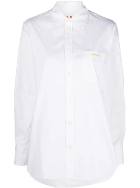 Marni - logo-embroidered cotton shirt
