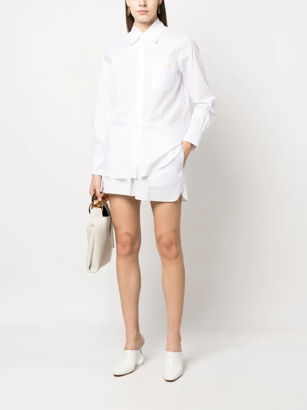 Marni Blouse met geborduurd logo - Wit