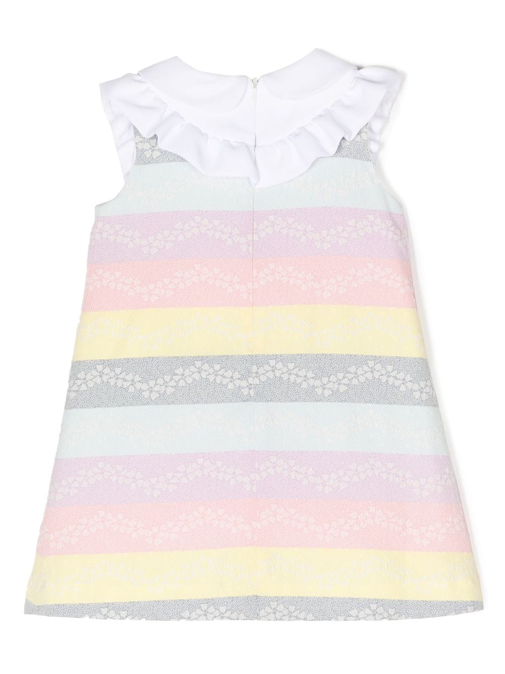 Shop Hucklebones London Rainbow-print Ruffled Dress In White