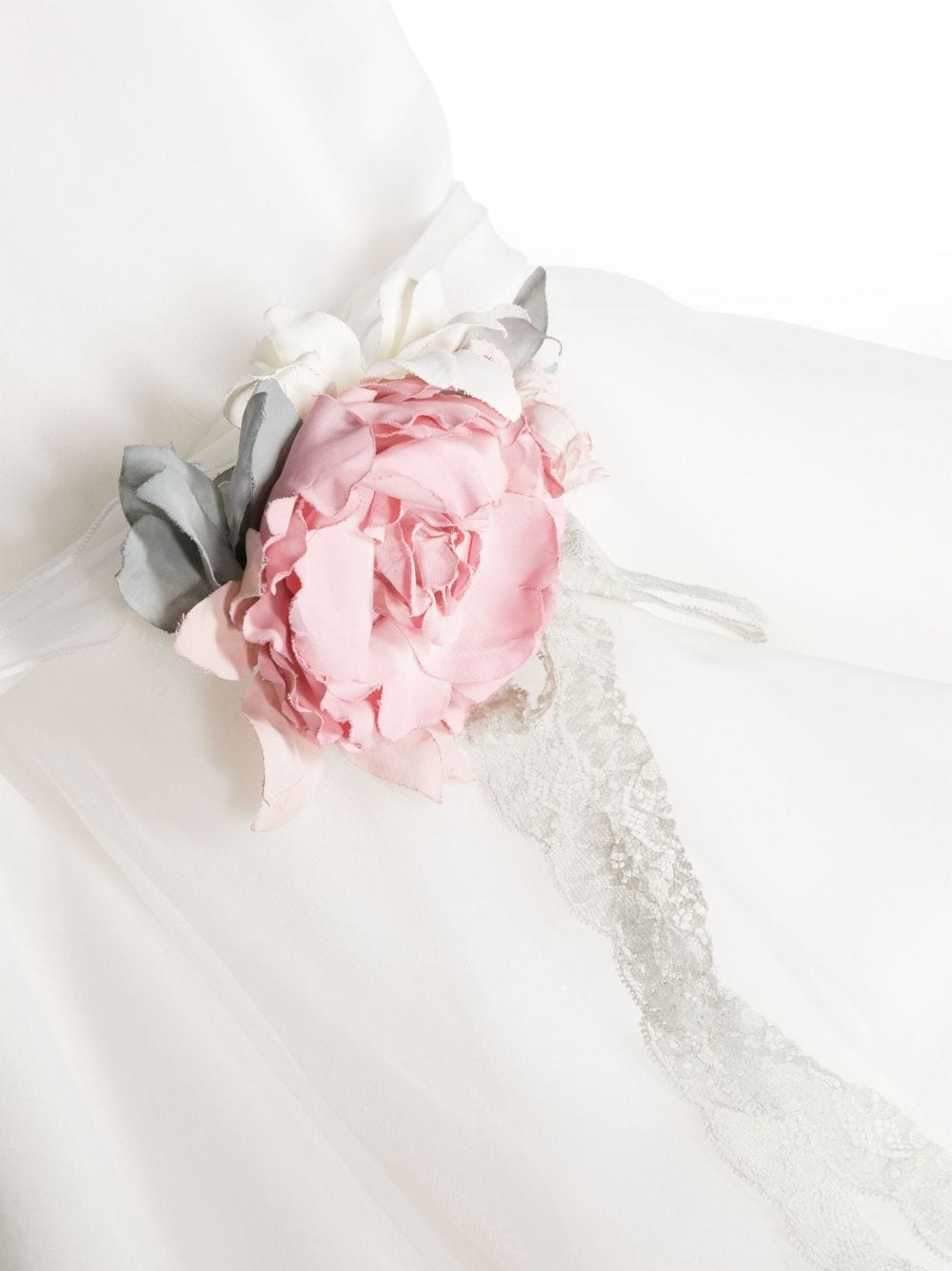 Shop Mimilù Floral-appliqué Sleeveless Tulle Dress In White