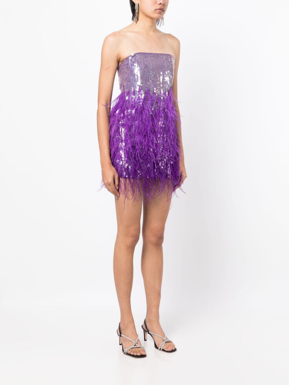 Shop Retroféte Anastasia Sequin-embellished Strapless Dress In Purple