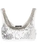 Retrofete Zed sequin crochet top - White