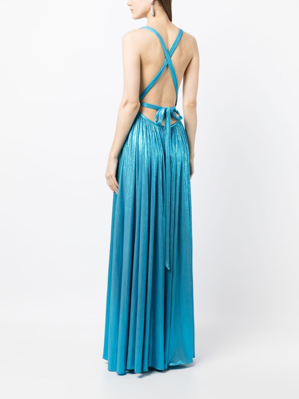 Shop Retroféte Tova Satin Dress In Blue