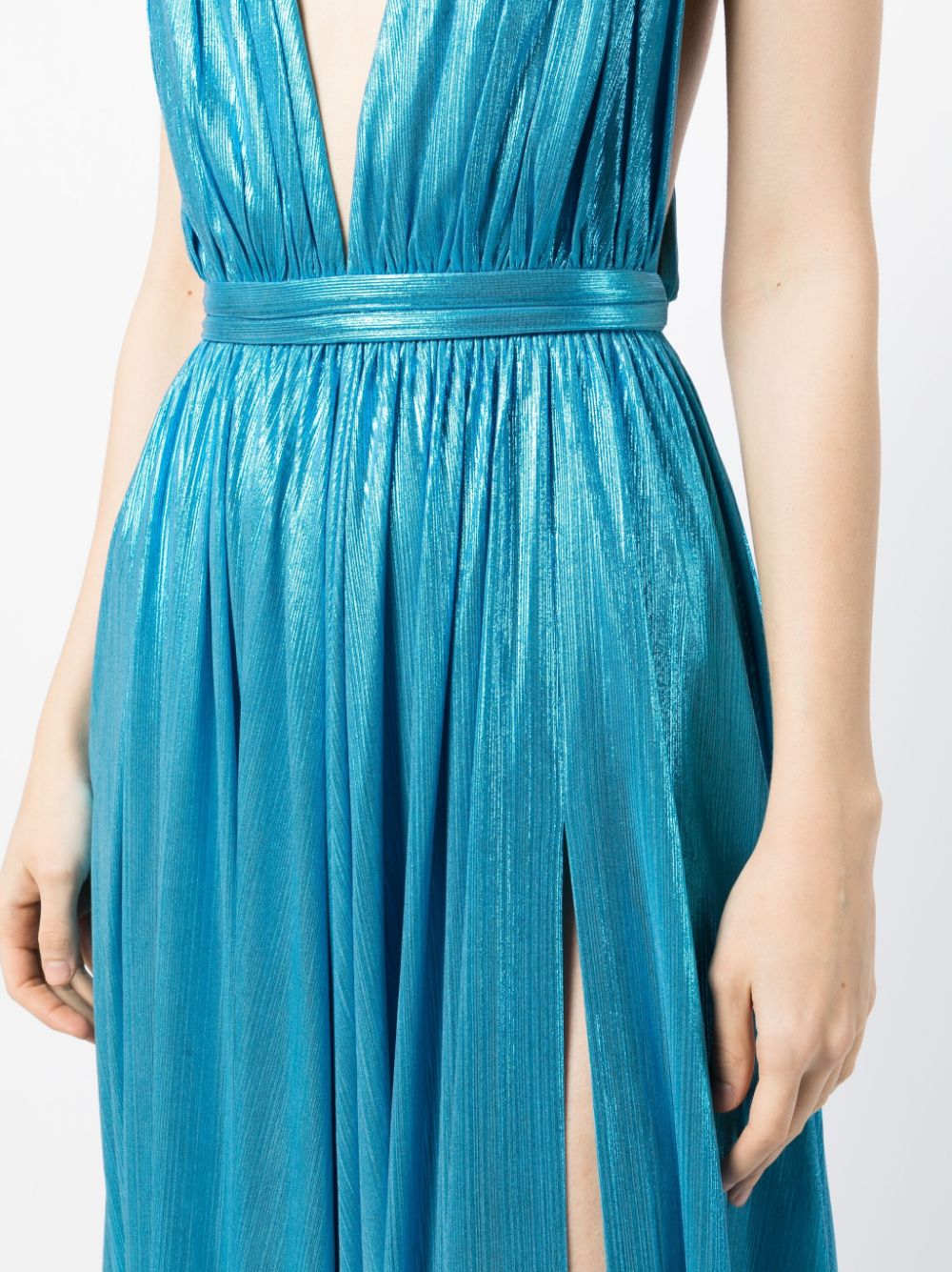 Shop Retroféte Tova Satin Dress In Blue