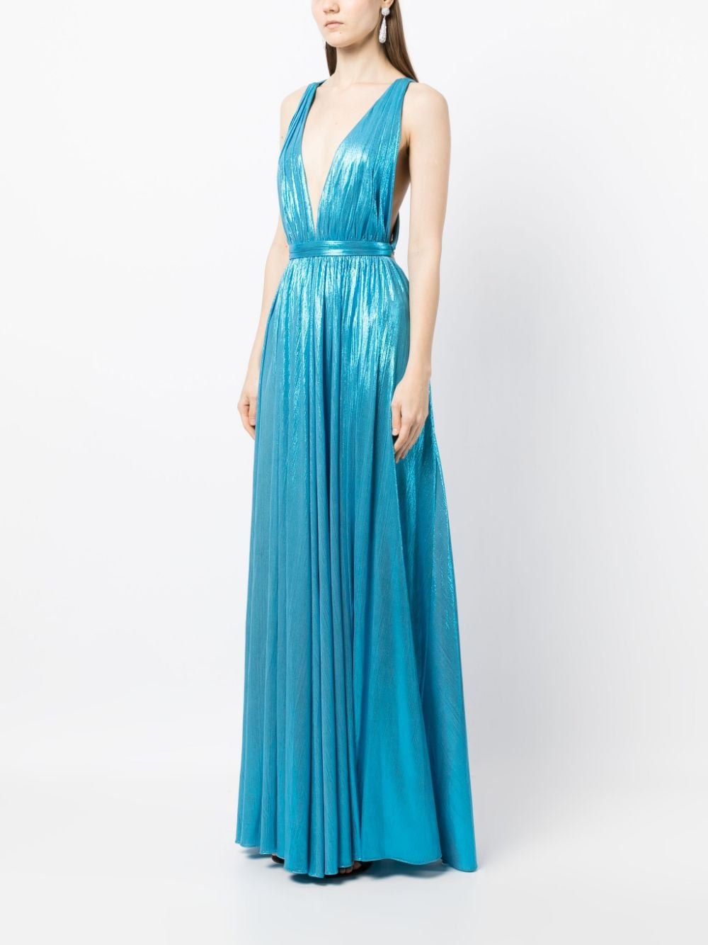 Shop Retroféte Tova Satin Dress In Blue