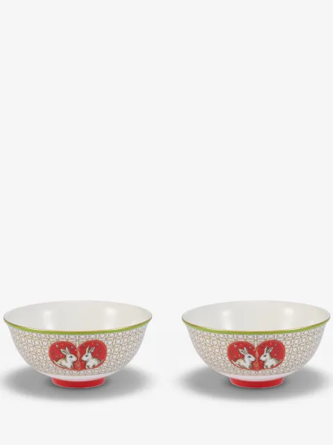 Shanghai Tang x Long Di Rabbit bowl (set of 2)