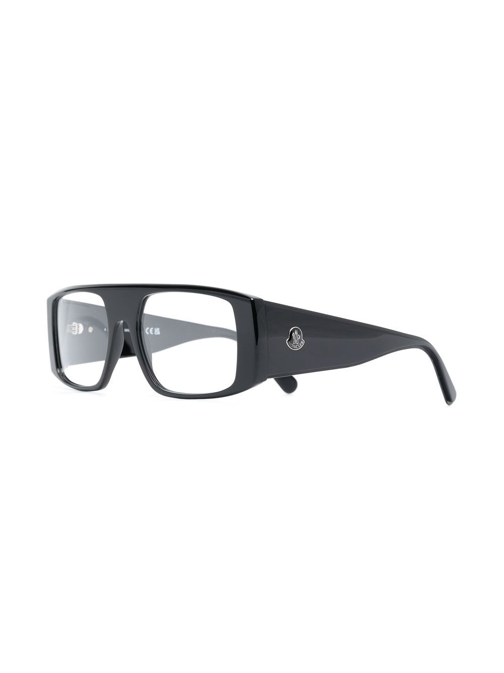 Moncler Eyewear Bril met logoplakkaat - Zwart