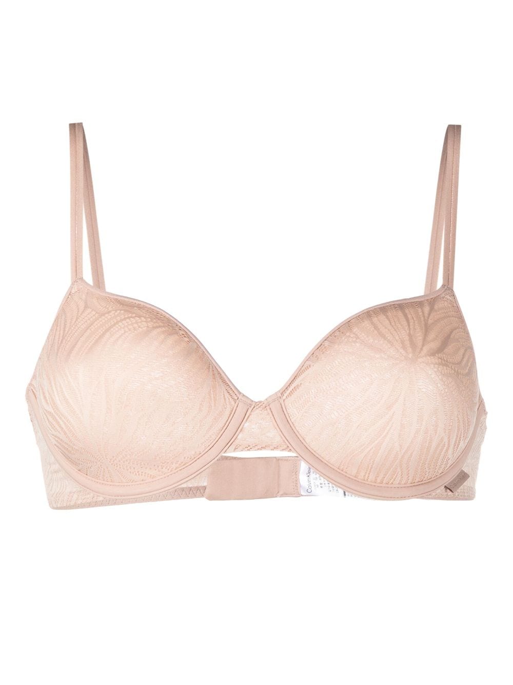 Calvin Klein Lace-paneling Sweetheart-neck Bra In Neutrals