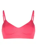 Calvin Klein logo-embossed V-neck bra - Pink