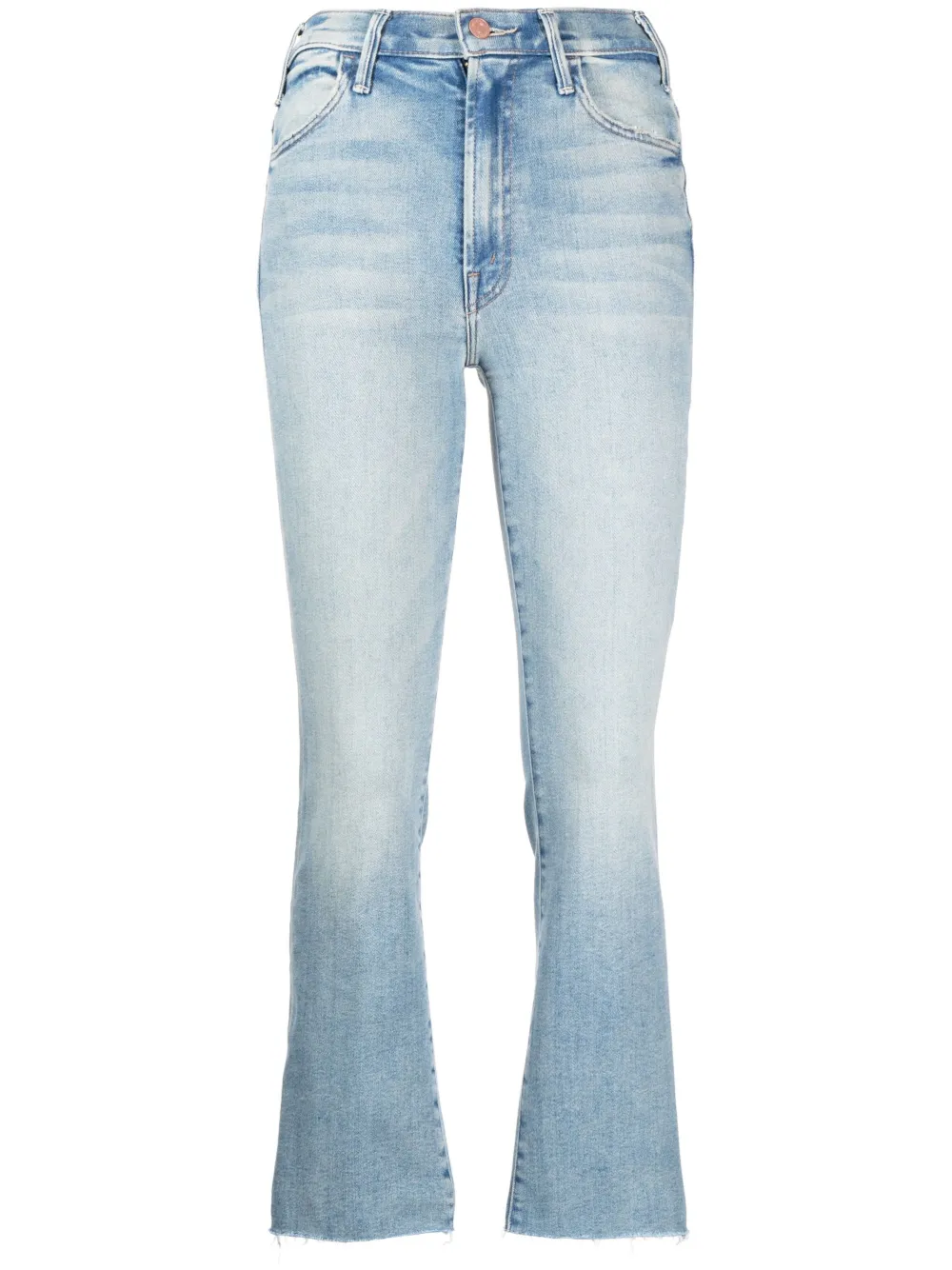 MOTHER denim flared cropped trousers
