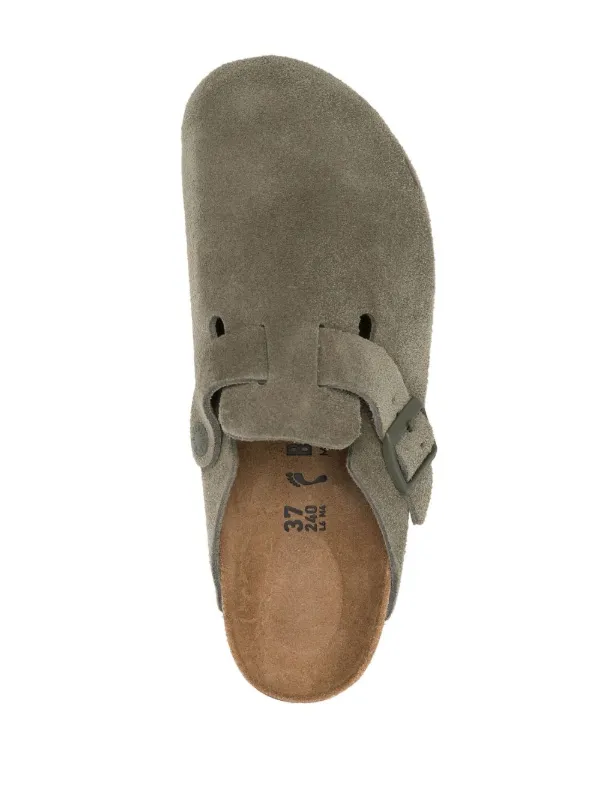 Birkenstock Boston スエードミュール | グリーン | FARFETCH JP
