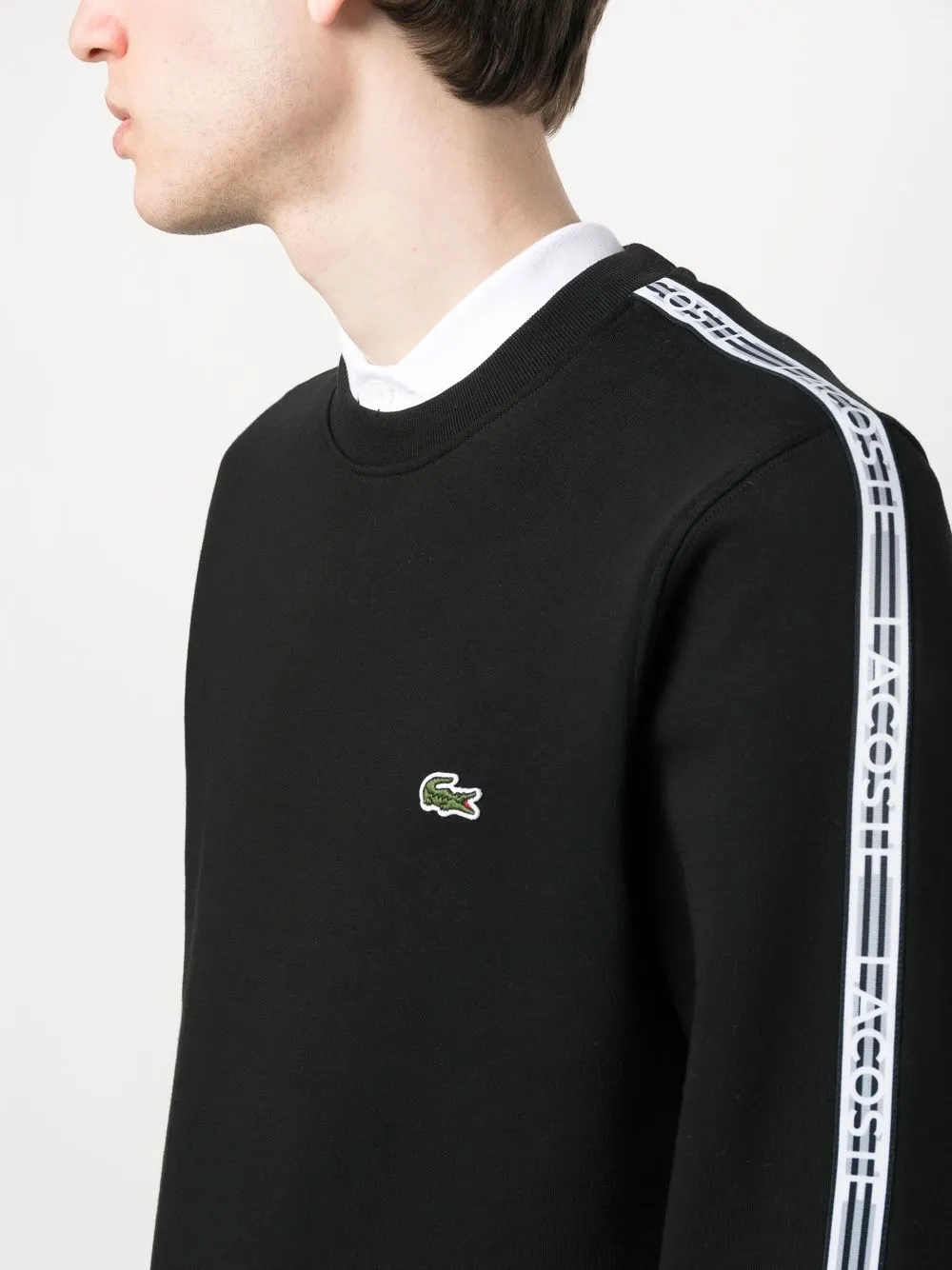 Lacoste crew neck sweatshirt black sale