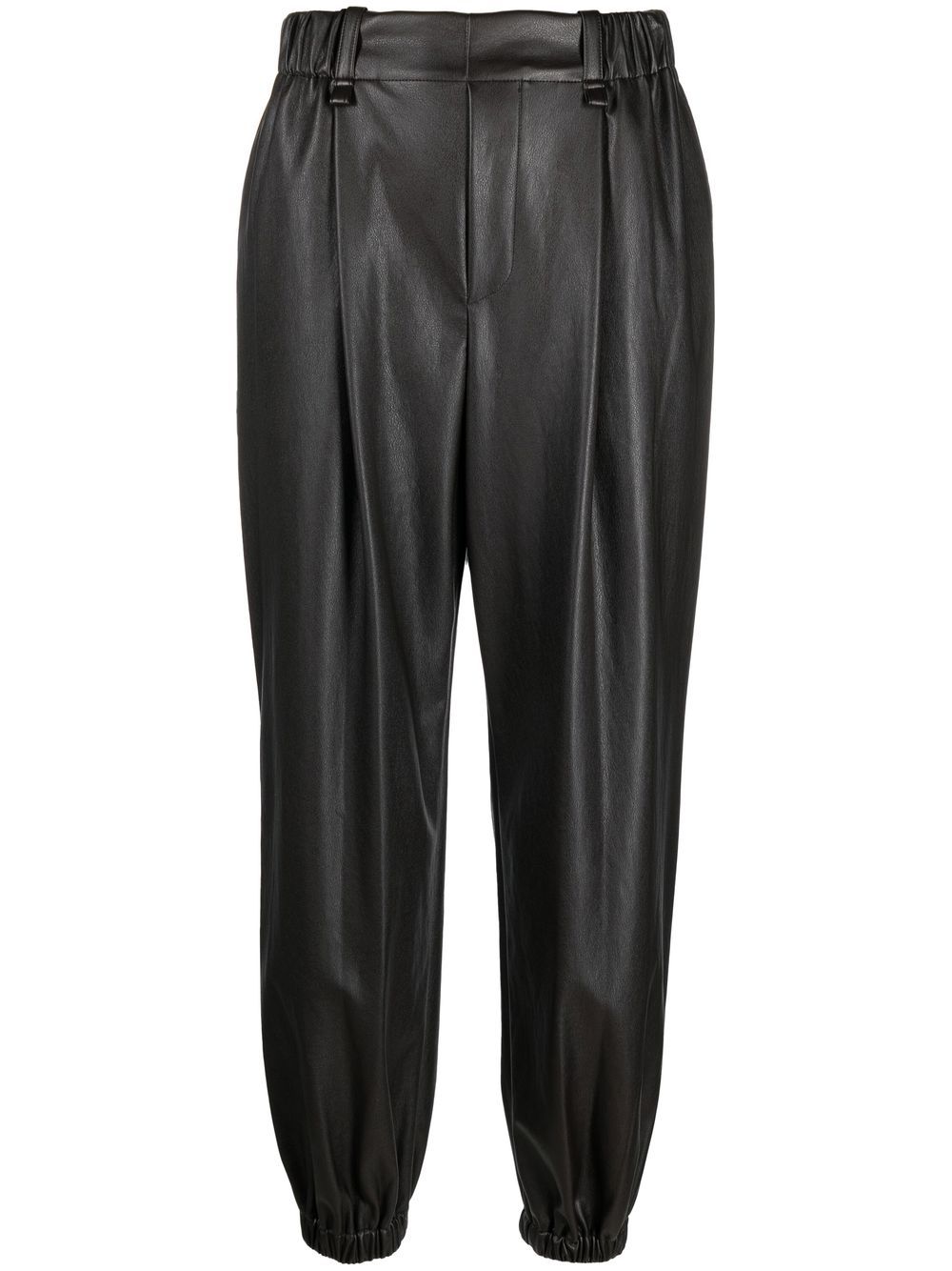 ISSEY MIYAKE FAUX-LEATHER JOGGER PANTS
