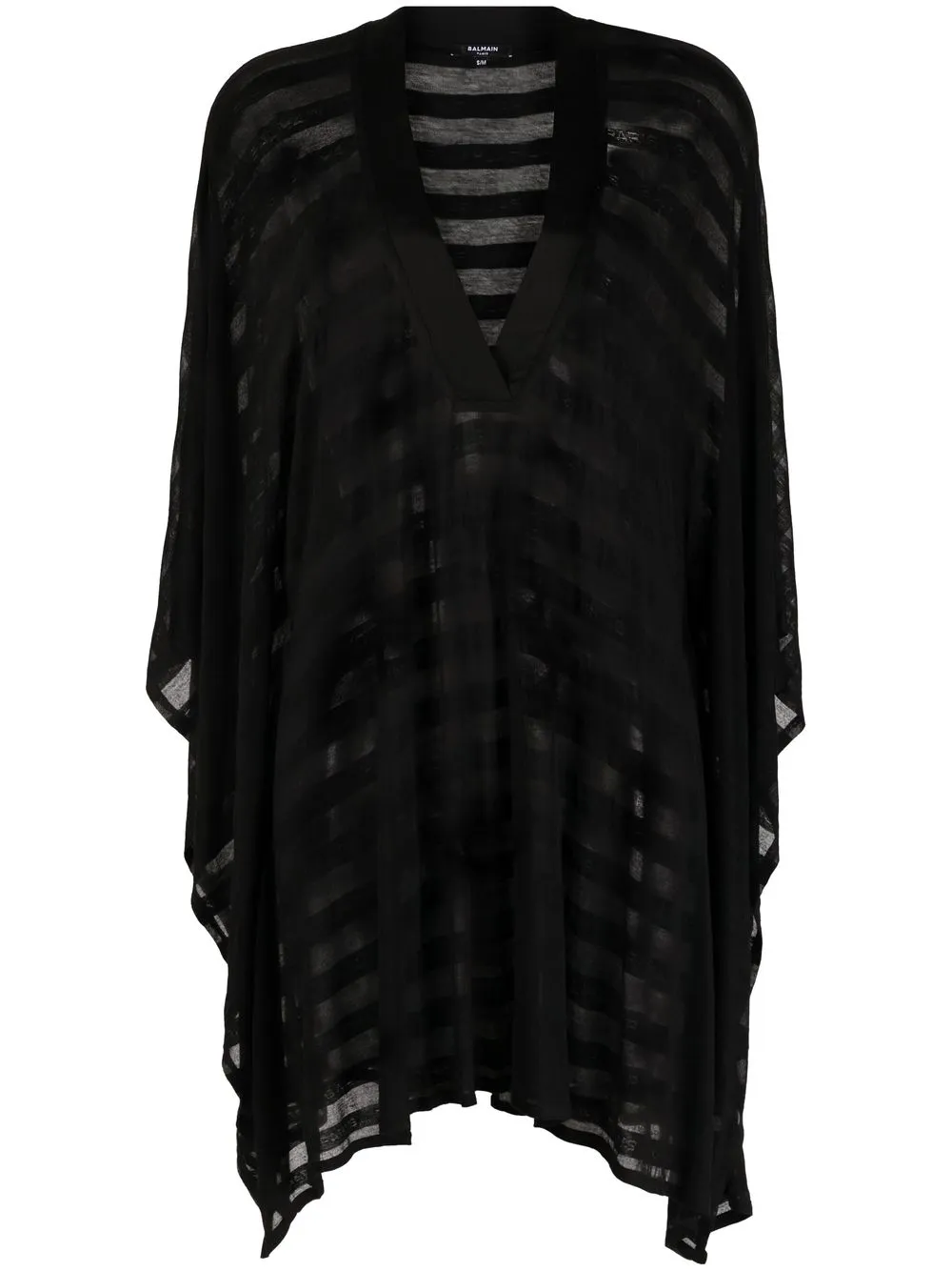 Balmain striped V-neck dress - Black