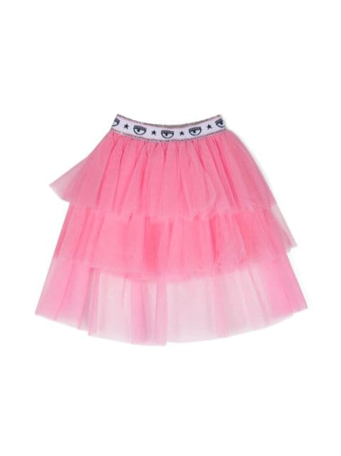 Chiara Ferragni Kids logo-waistband tutu skirt